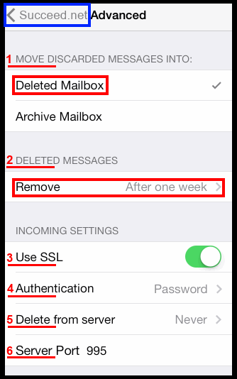 advanced incoming settings