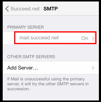 select the smtp server to edit
