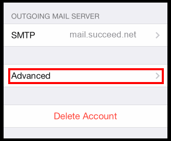 click advanced to config incoming settings
