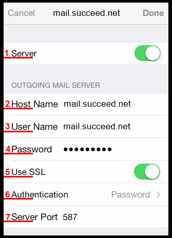 outgoing server settings